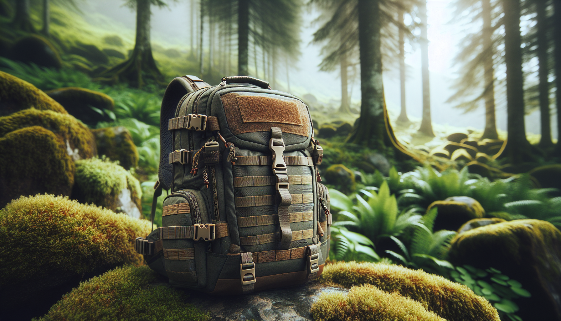 Stylish and functional backpack in a natural outdoor setting