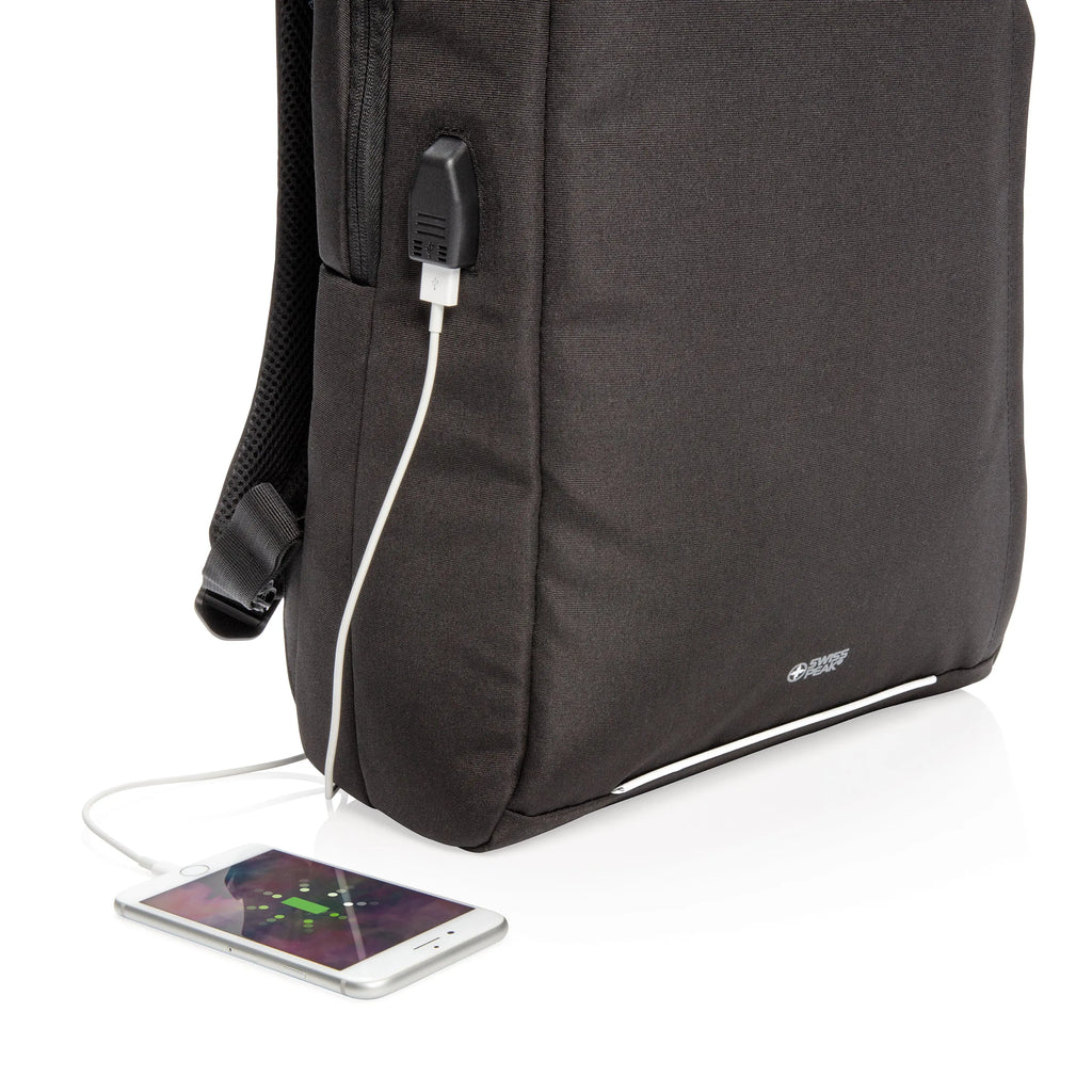 Sac à dos avec port USB A ordinateur 15,6" Swiss Peak AWARE™ sacadospremium
